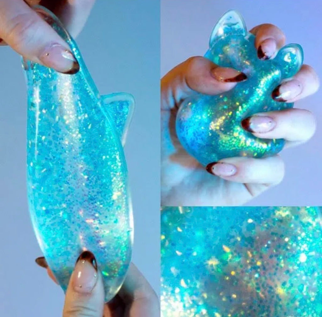 Original Squishmallows™ SLIMYGLOOP Gelli Gels™, Slow Rising Sensory Squeeze Toy with Glitter, Gel Filled Fidget Toys