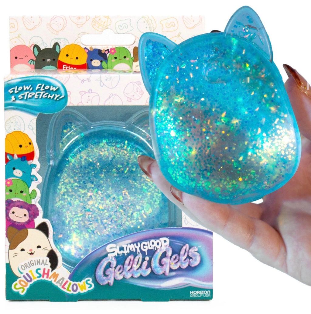 Original Squishmallows™ SLIMYGLOOP Gelli Gels™, Slow Rising Sensory Squeeze Toy with Glitter, Gel Filled Fidget Toys