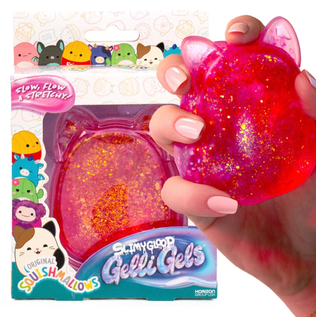 Original Squishmallows™ SLIMYGLOOP Gelli Gels™, Slow Rising Sensory Squeeze Toy with Glitter, Gel Filled Fidget Toys