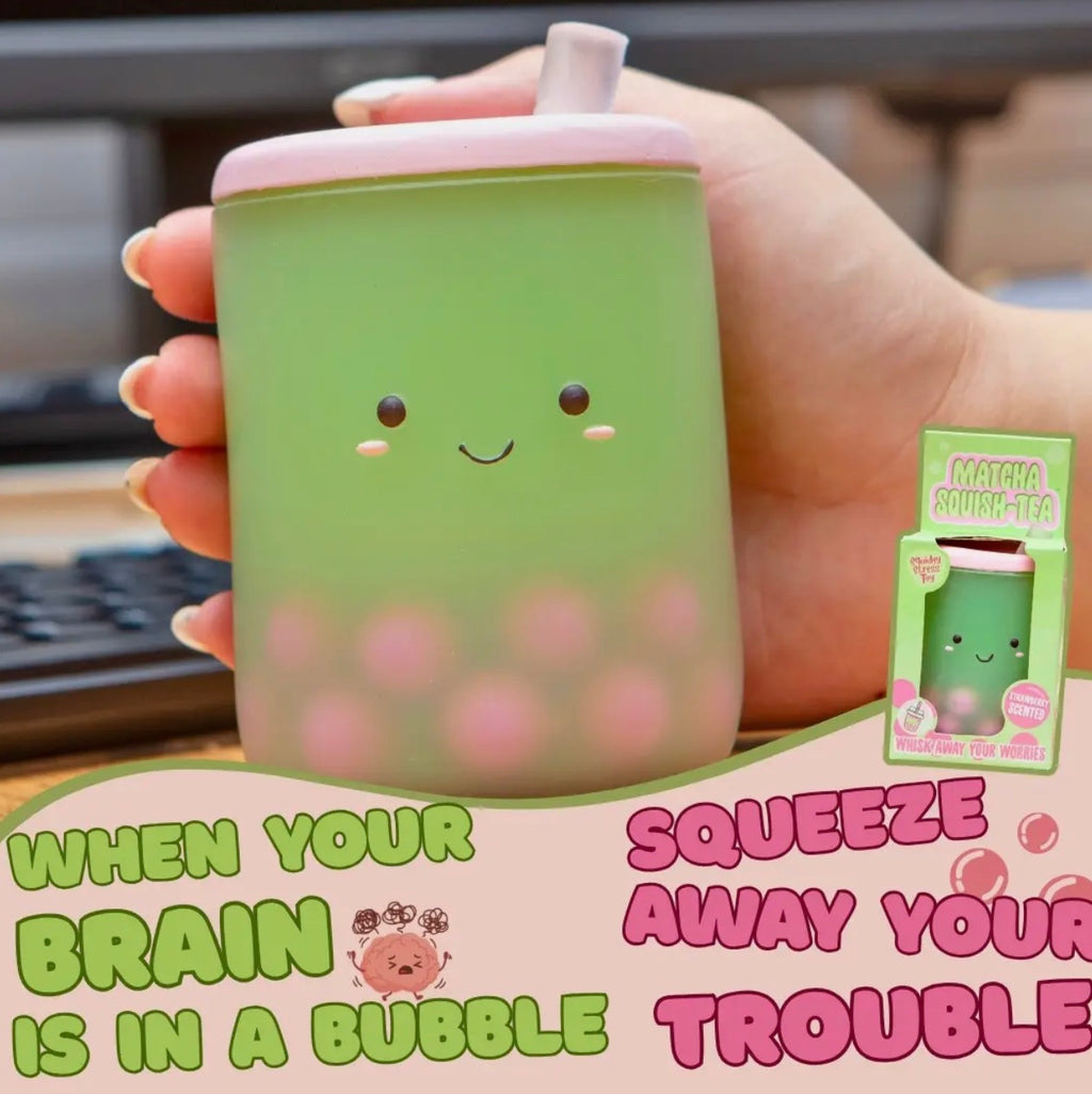 Matcha Squish-Tea Stress Toy – Strawberry Scented