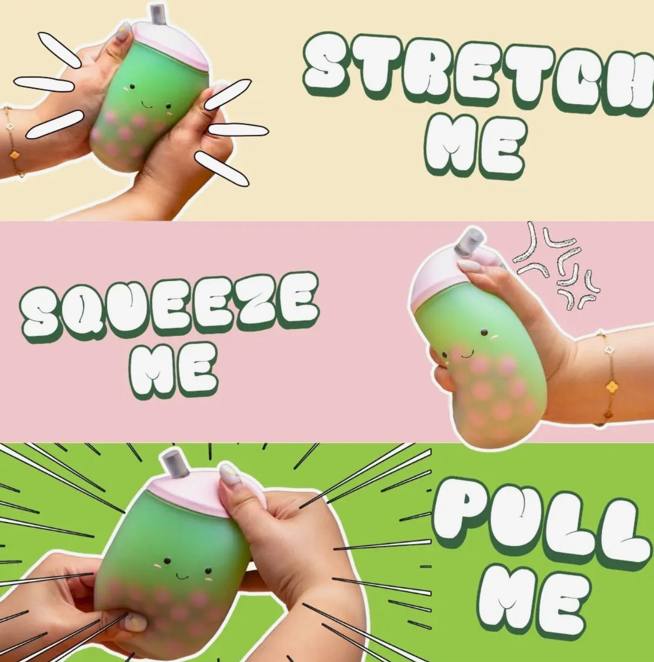 Matcha Squish-Tea Stress Toy – Strawberry Scented