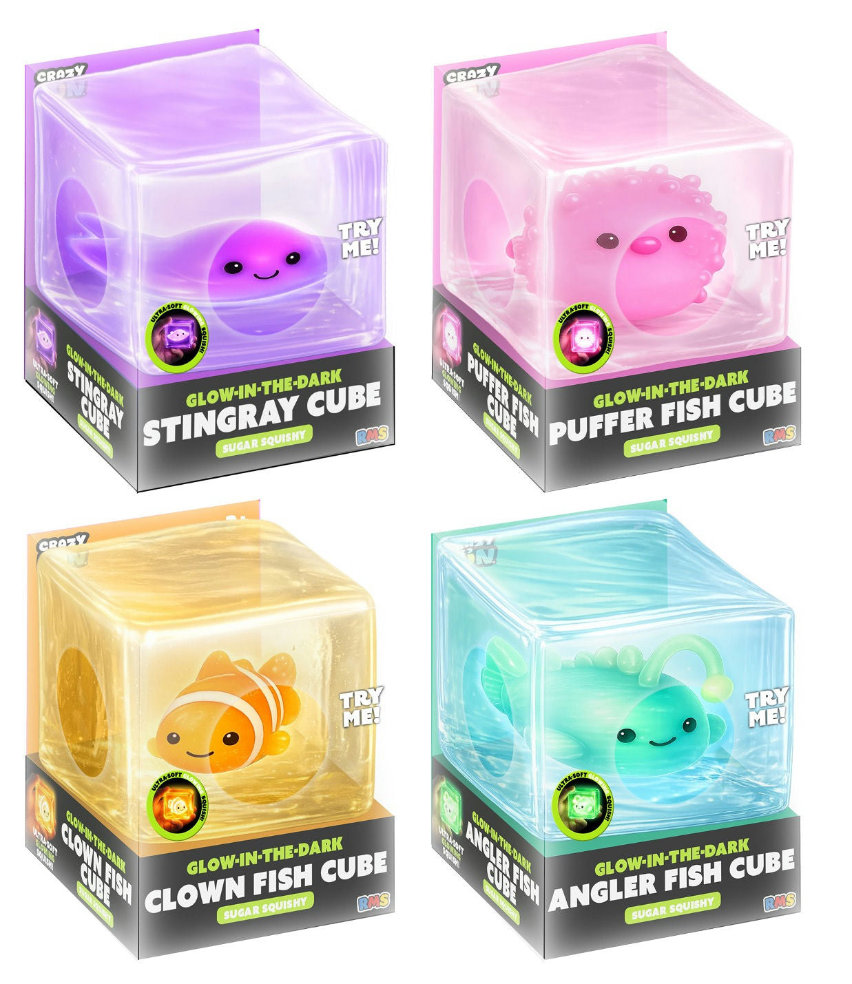 Glow-in-the-Dark Sea Animal Cube Sugar Squishy RMS™ PRE-ORDER