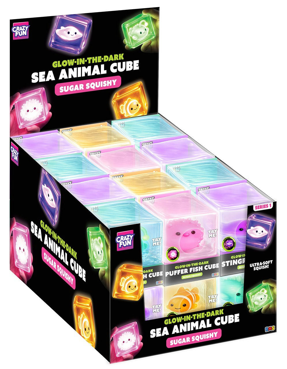 Glow-in-the-Dark Sea Animal Cube Sugar Squishy RMS™ PRE-ORDER